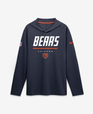 Men's Navy Chicago Bears Big & Tall Sideline Game On Lightweight Long Sleeve Dri-FIT Hoodie
