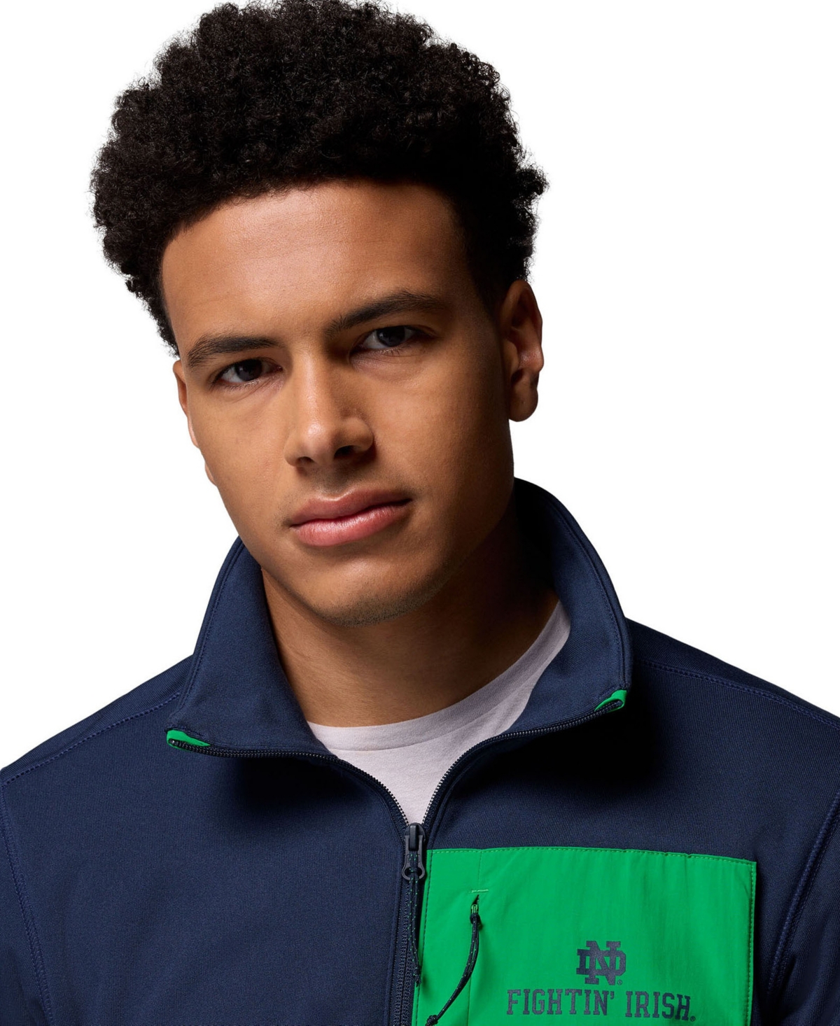 Columbia Men's Navy Notre Dame Fighting Irish Hike Omni-Wick Half-Zip Pullover Sweatshirt