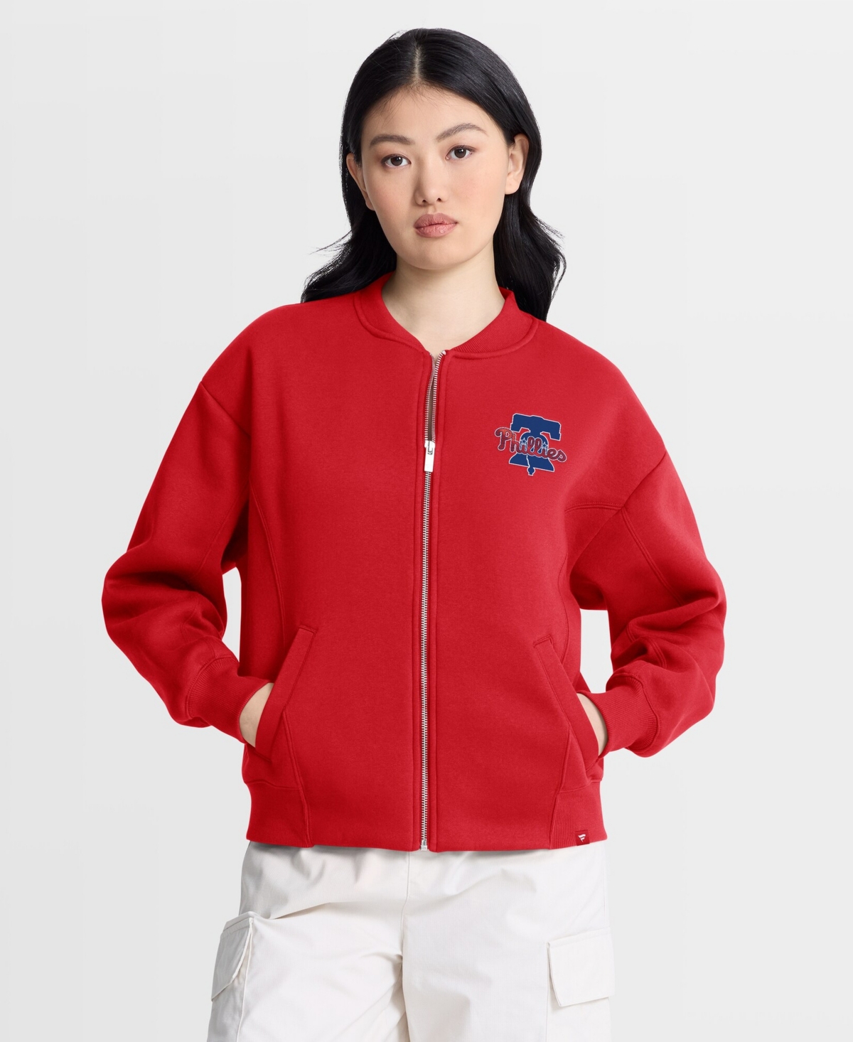Fanatics Women's Red Philadelphia Phillies Oversized Rage Against Full-zip Jacket