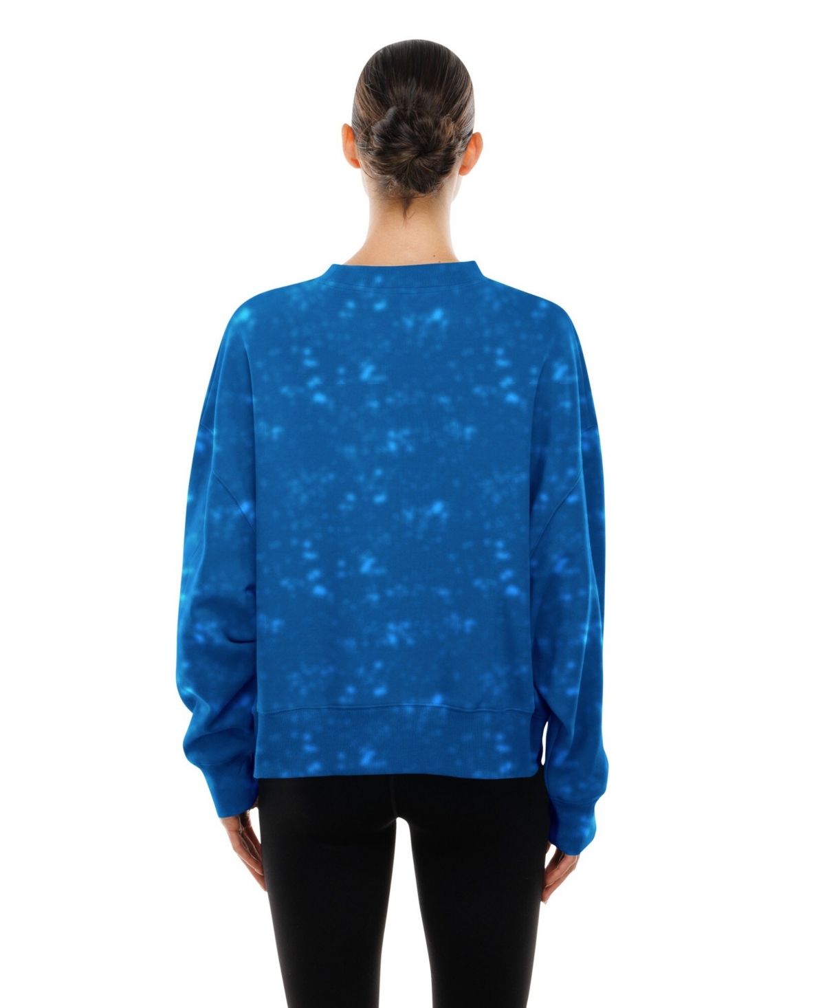 New Era Women's Blue Detroit Lions Throwback Oversized Boxy Sweatshirt