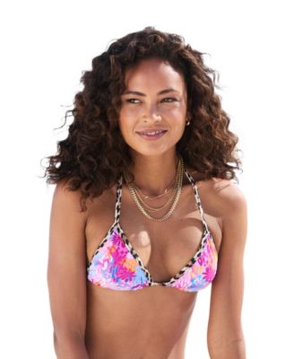 Women's Leopard Cheetah Floral Triangle Bikini Swimsuit Top Bra Sizing
