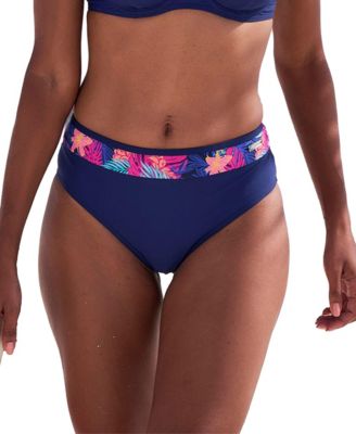 Women's Contrast Print High Waisted Bikini Swimsuit Bottom
