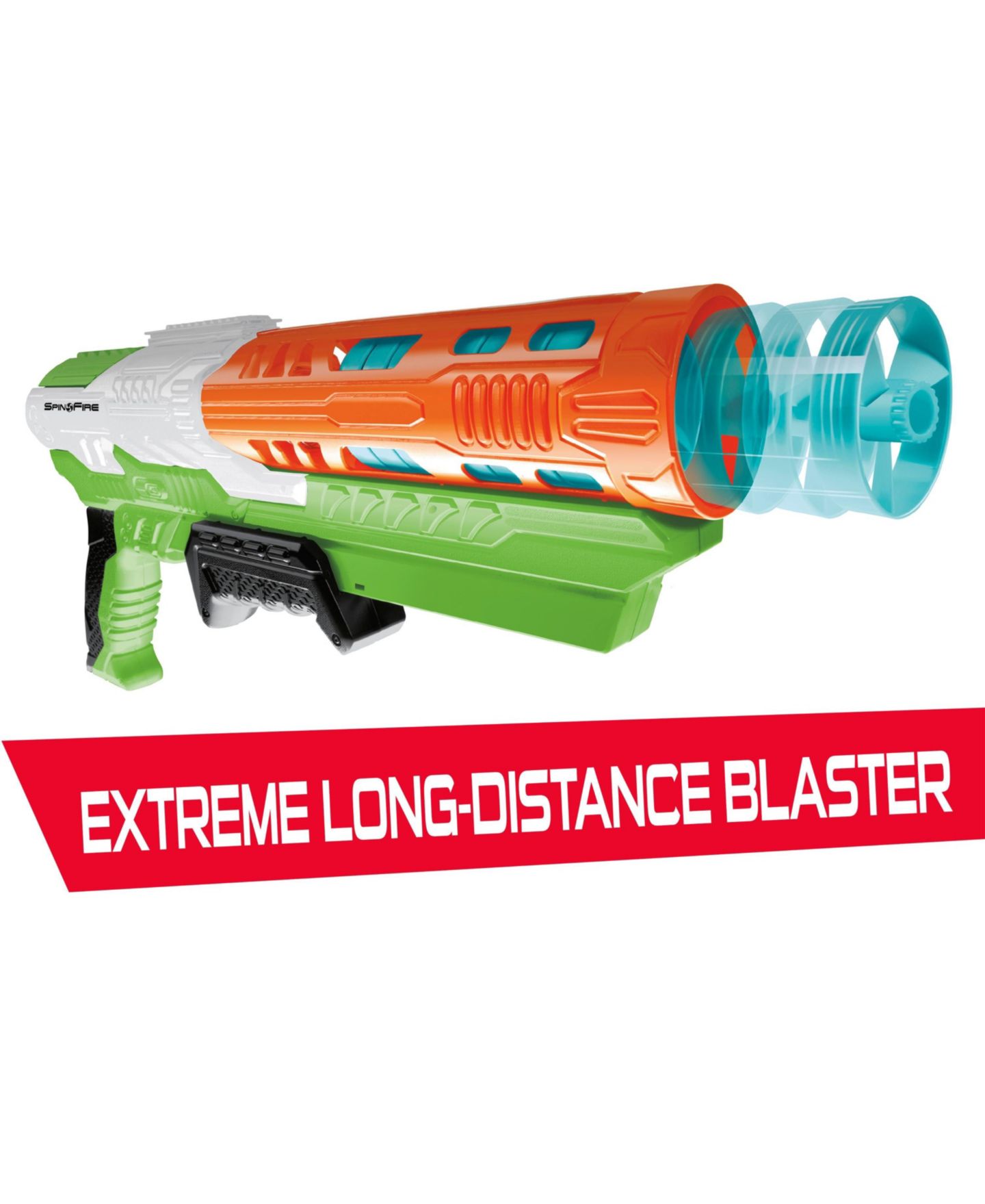 Детская игрушка Air Warriors Spin Fire Long-Distance Blaster (No-Battery), Includes 10 Spinners, Ages 6+, цвет: Open Miscellaneous — фото 7