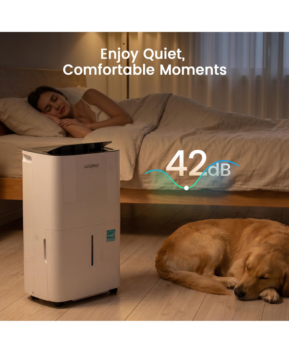 Waykar 150 Pints Energy Star Dehumidifier, Up to 7500 Sq.Ft for Home Basement