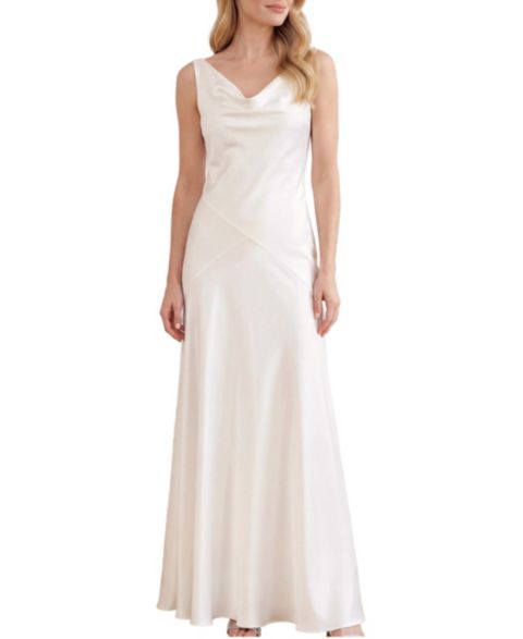 Женское платье Needle & Thread Evangeline Satin Sleeveless Cowl Neck Gown, цвет: Меловой