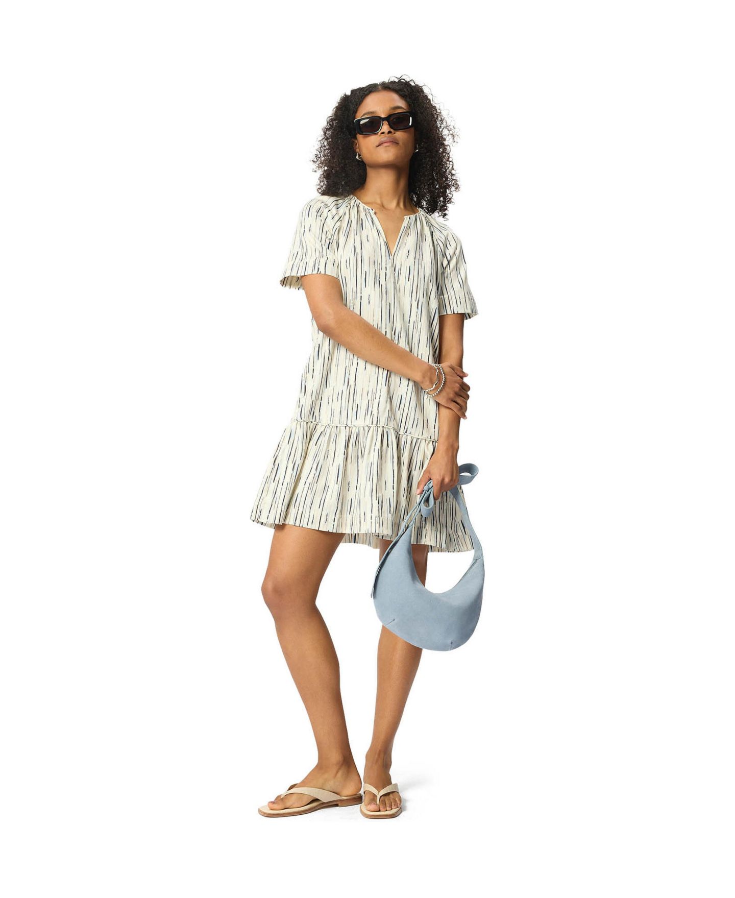 Женское платье Whistles Abstract Stripe Short, цвет: Слоновая кость / Разноцветный — фото 2