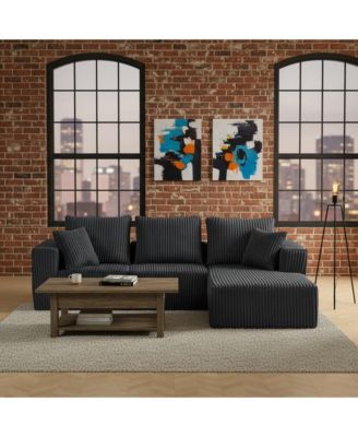 Modular Sectional Sofa, Modern Corduroy Cloud Couch with 4 Deep Seat, No Assembly