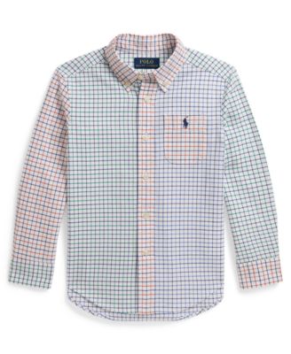 Boys' 2T-7 Tattersall Cotton Oxford Shirt