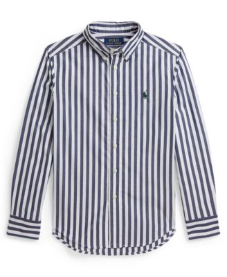 Boys' 8-20 Striped Cotton Poplin Shirt