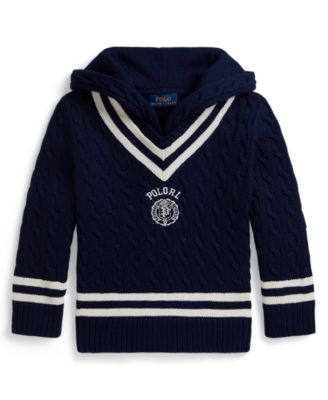 Boys' 2T-7 Cotton Hooded Cricket Sweater