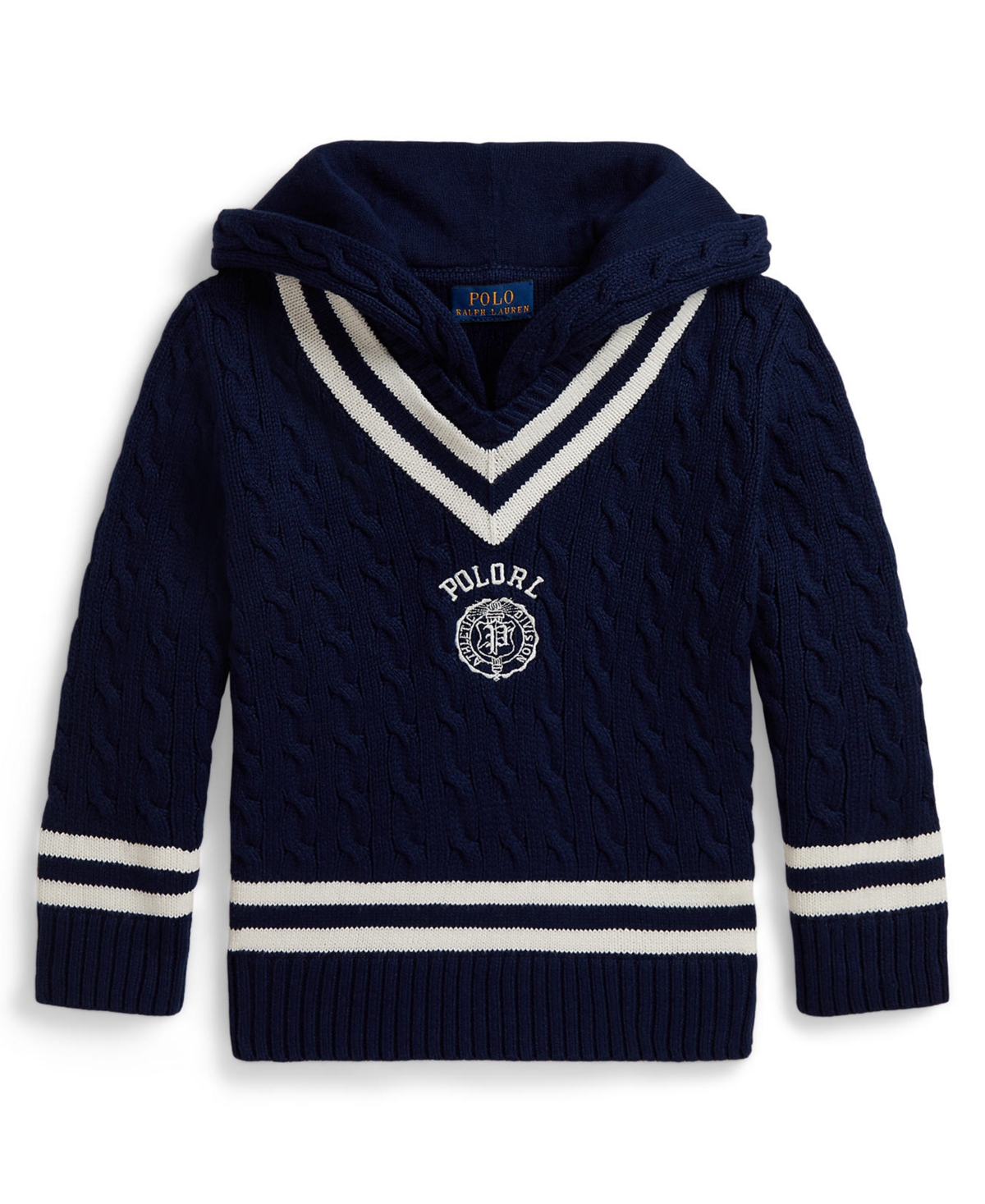 Polo Ralph Lauren Boys' 2T-7 Cotton Hooded Cricket Sweater