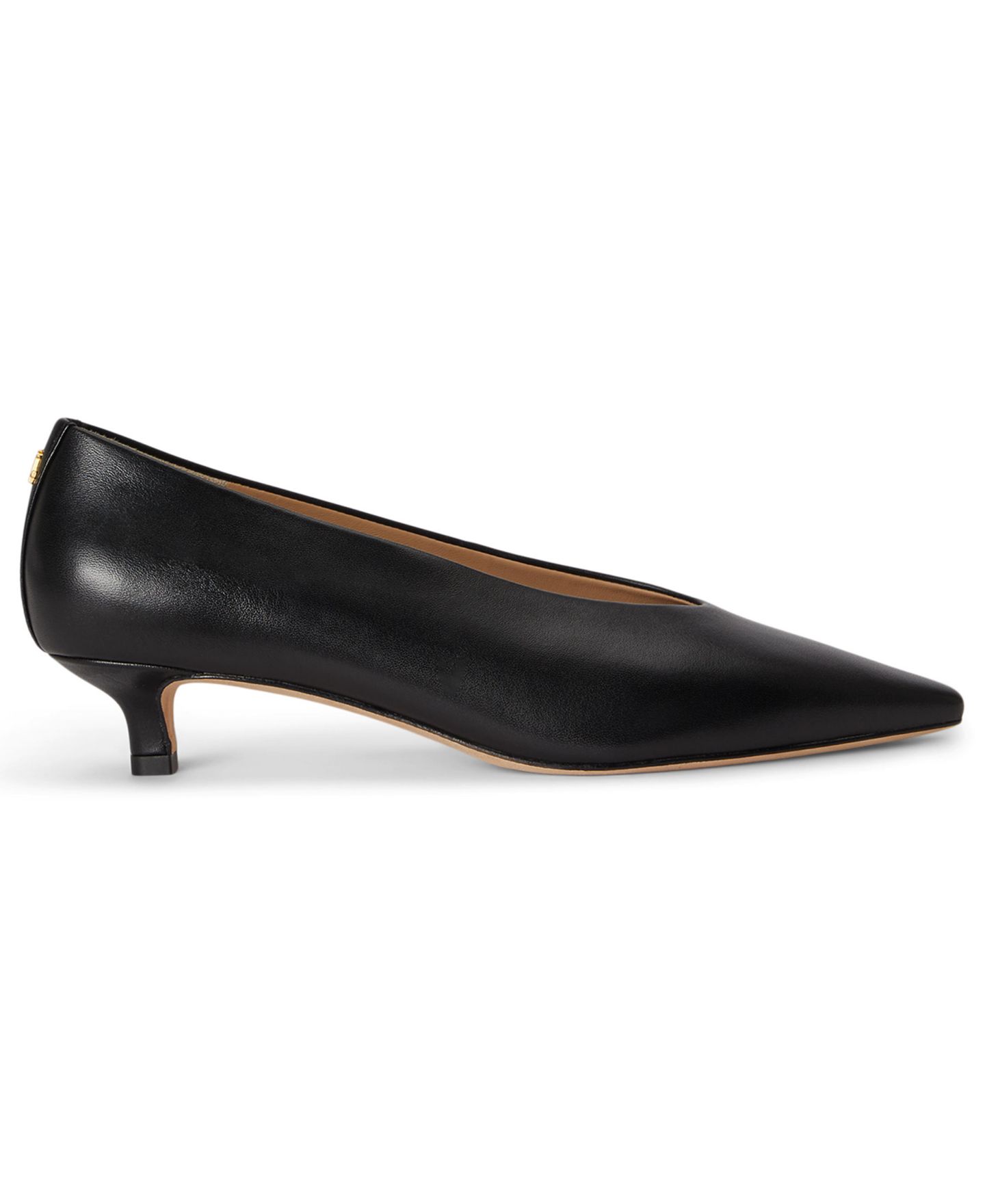 Женские туфли Lauren Ralph Lauren Francesca Slip-On Pumps, цвет: Чёрный гладкий кожаный — фото 2