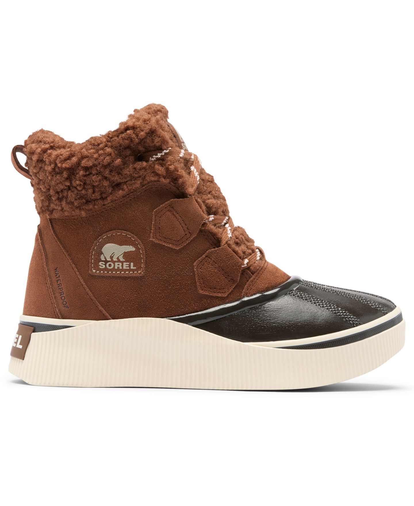 Женские ботинки Sorel Out N About IV Chillz Waterproof Lace-Up Booties, цвет: Каштаново-рыжий / Чёрный — фото 2