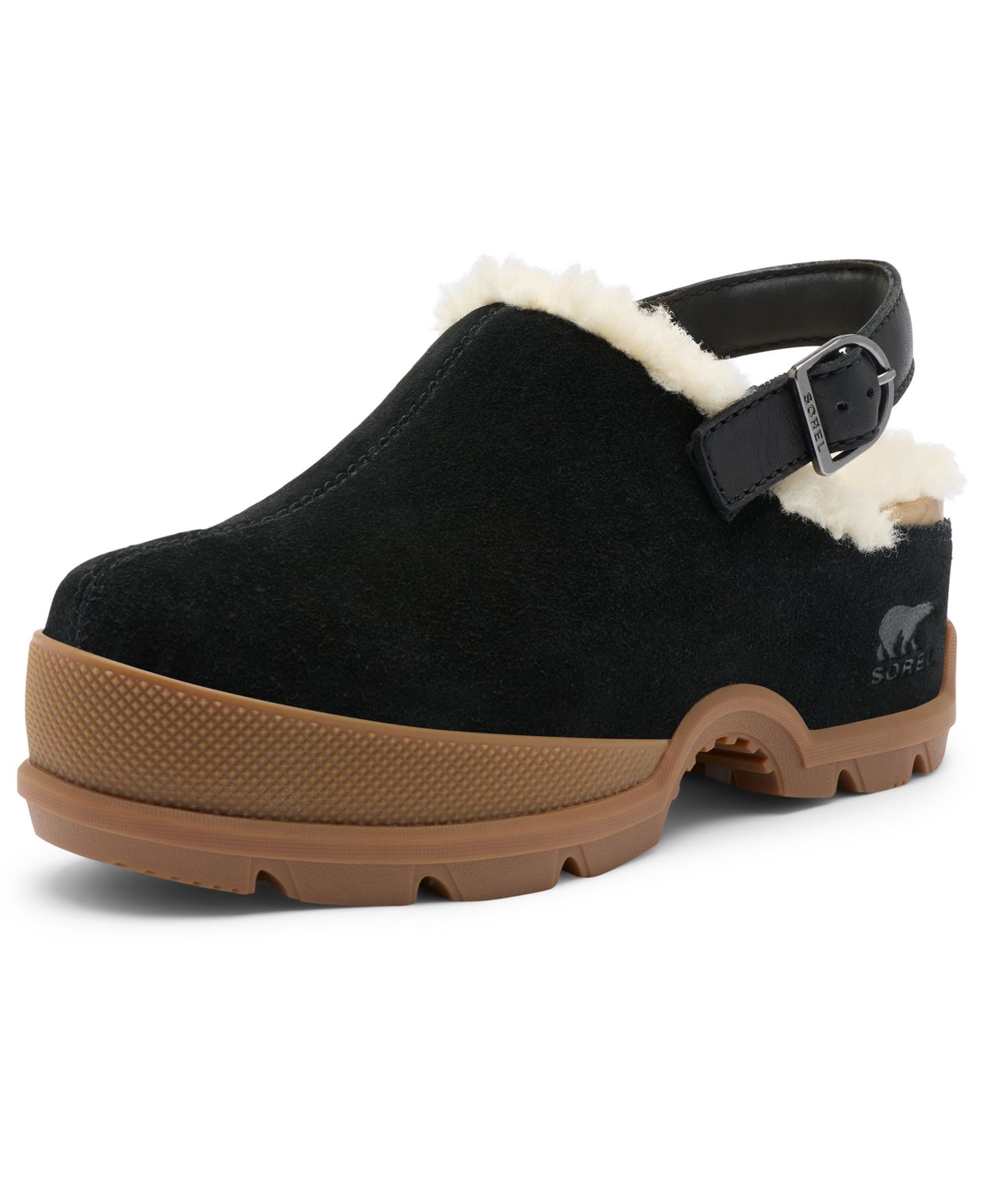 Женские сабо Sorel Roam'N Cozy Slingback, цвет: Чёрный / Карамельный — фото 6