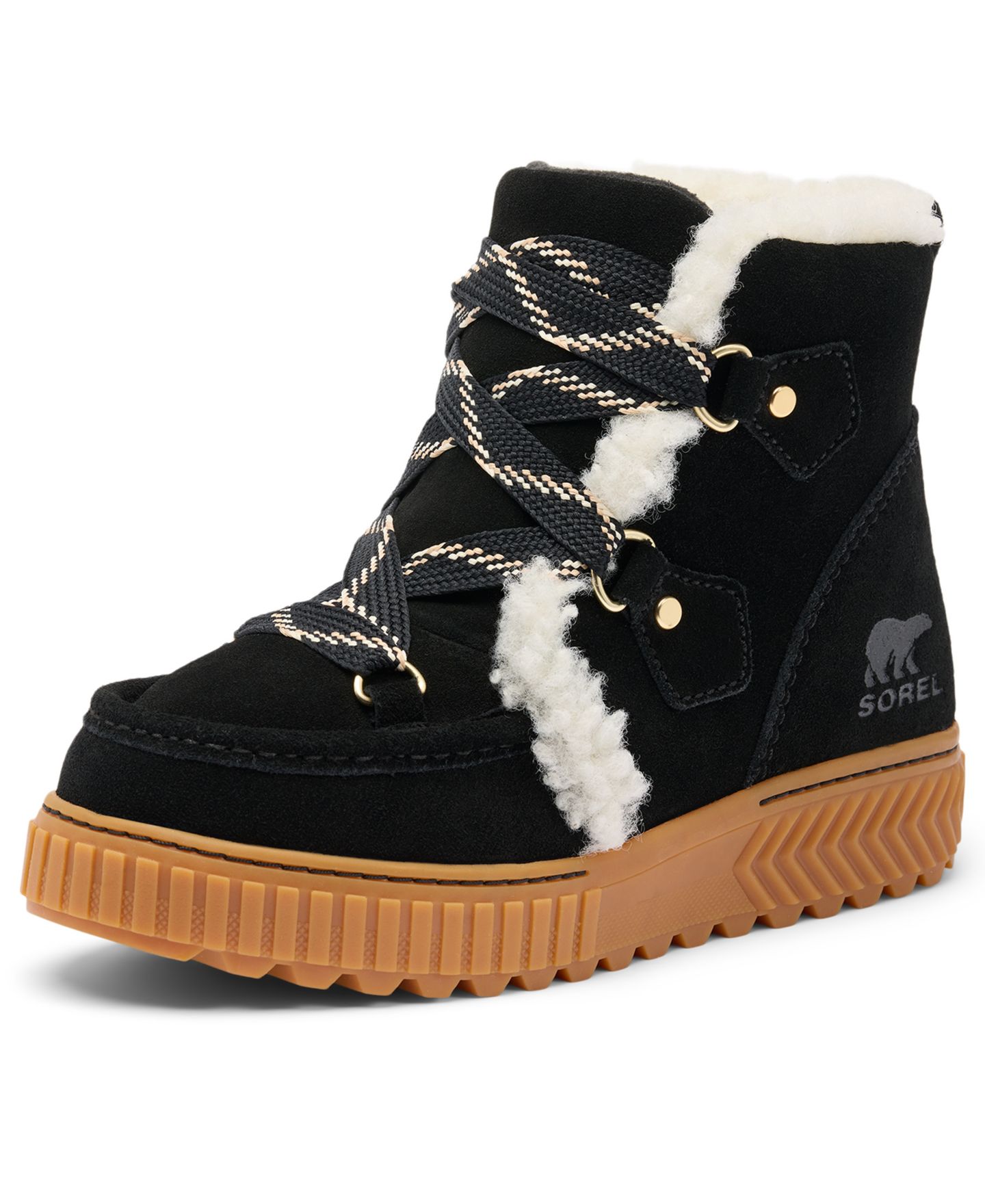 Женские ботинки Sorel Ona Ave Alpine Plus Waterproof Lace-Up, цвет: Чёрный / Карамельный — фото 8