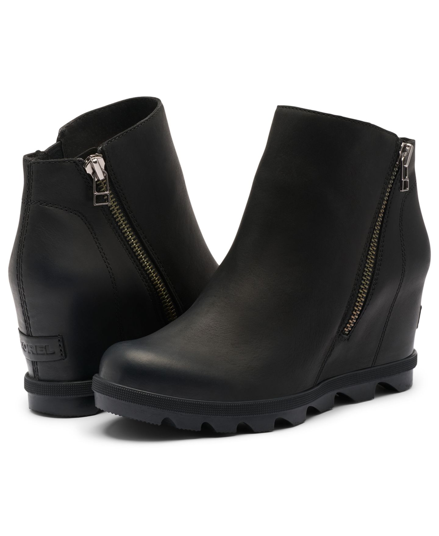 Женские ботинки Sorel Joan Rhapsody Zipper Wedge Booties, цвет: Чёрный — фото 9
