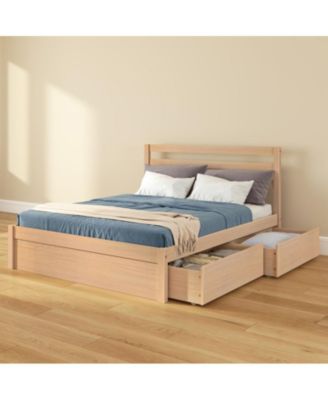 Bear Full Single Bed With Underbed Storage Drawers, Oak Embossed