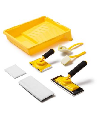 Paint Edger Tool Kit Pad Set Corner Wall Ceiling Trimmer Handle Refill Pads