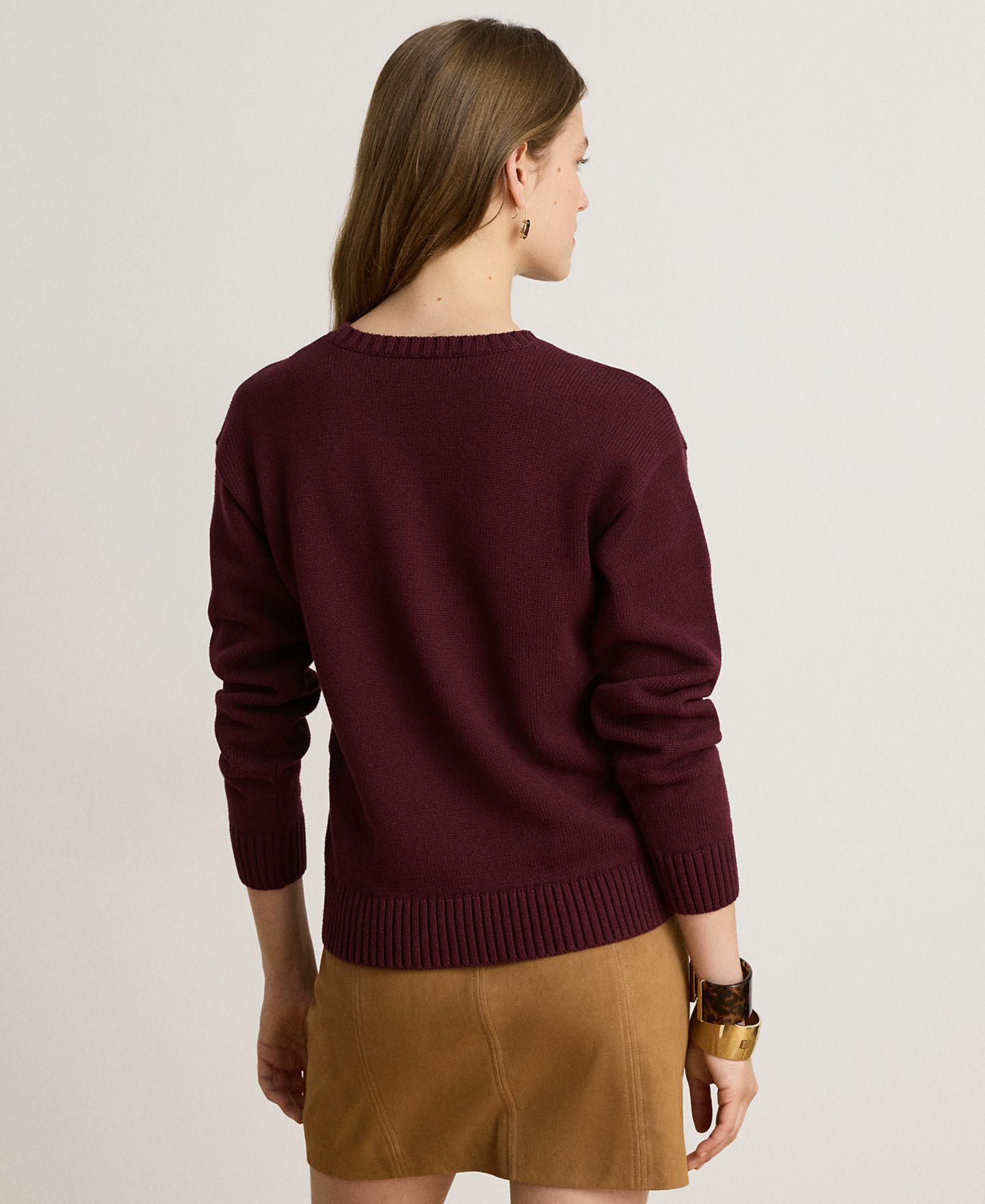 Женский свитер Lauren Ralph Lauren Cotton Dog, цвет: Гранатовый разноцветный — фото 4