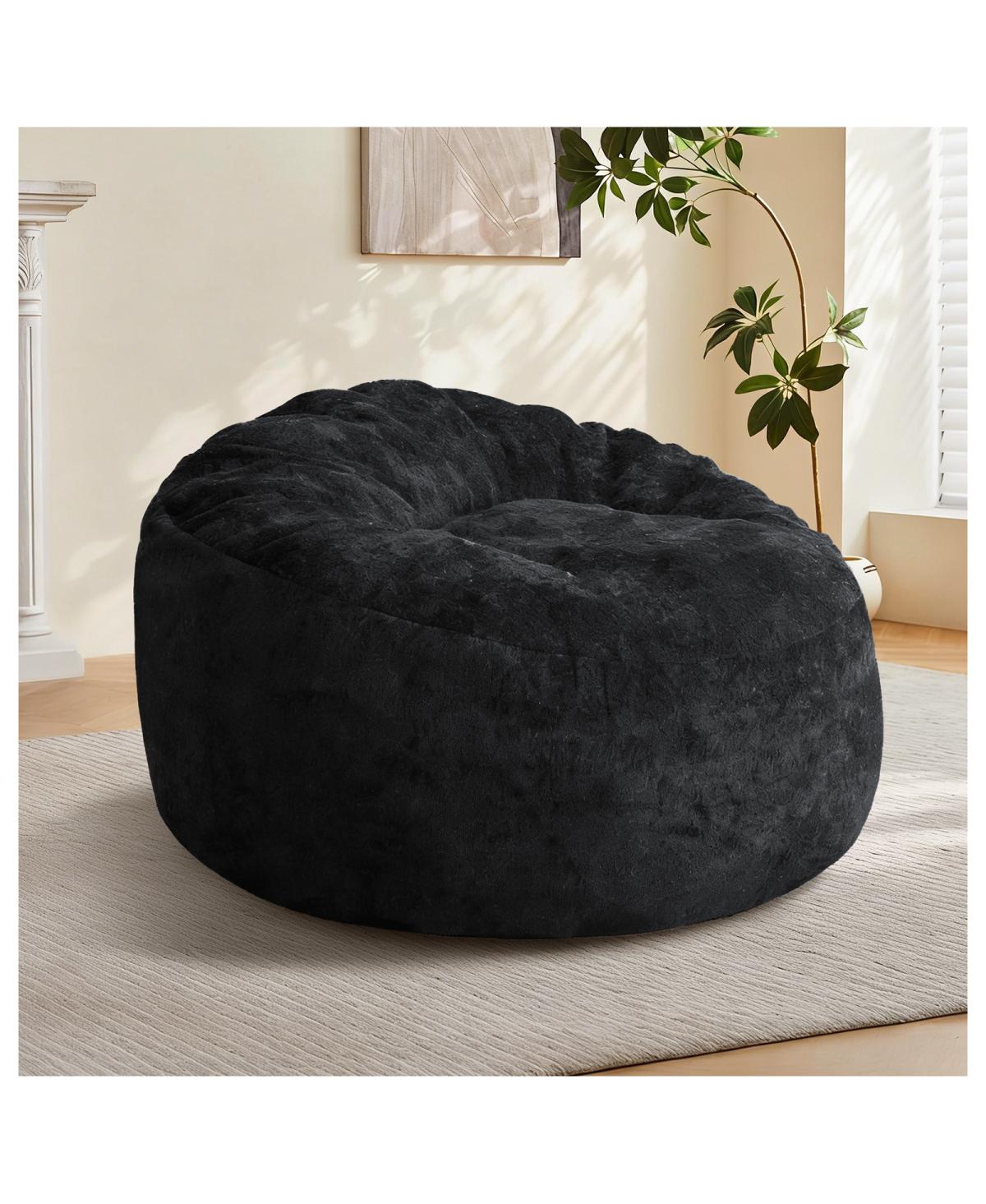 Streamdale Furniture Ultra-Comfort Ergonomic Bean Bag Chair with Washable Cover - Black
