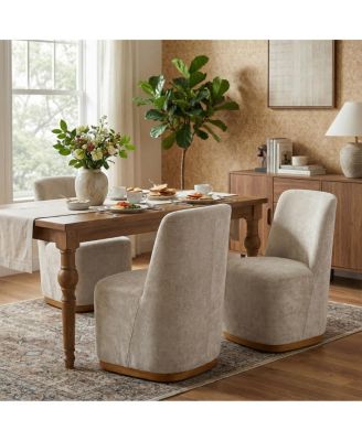Modern Upholstered Dining Chairs, Set of 2, Oatmeal