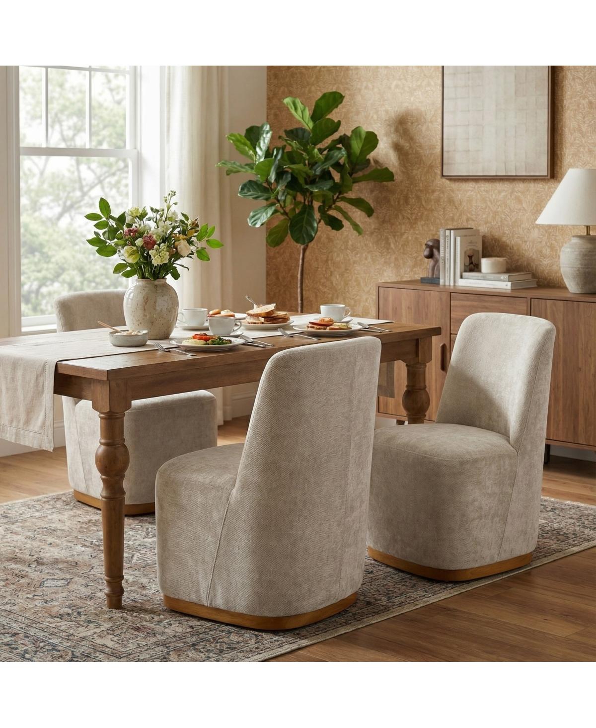 Streamdale Furniture Modern Upholstered Dining Chairs, Set of 2, Oatmeal