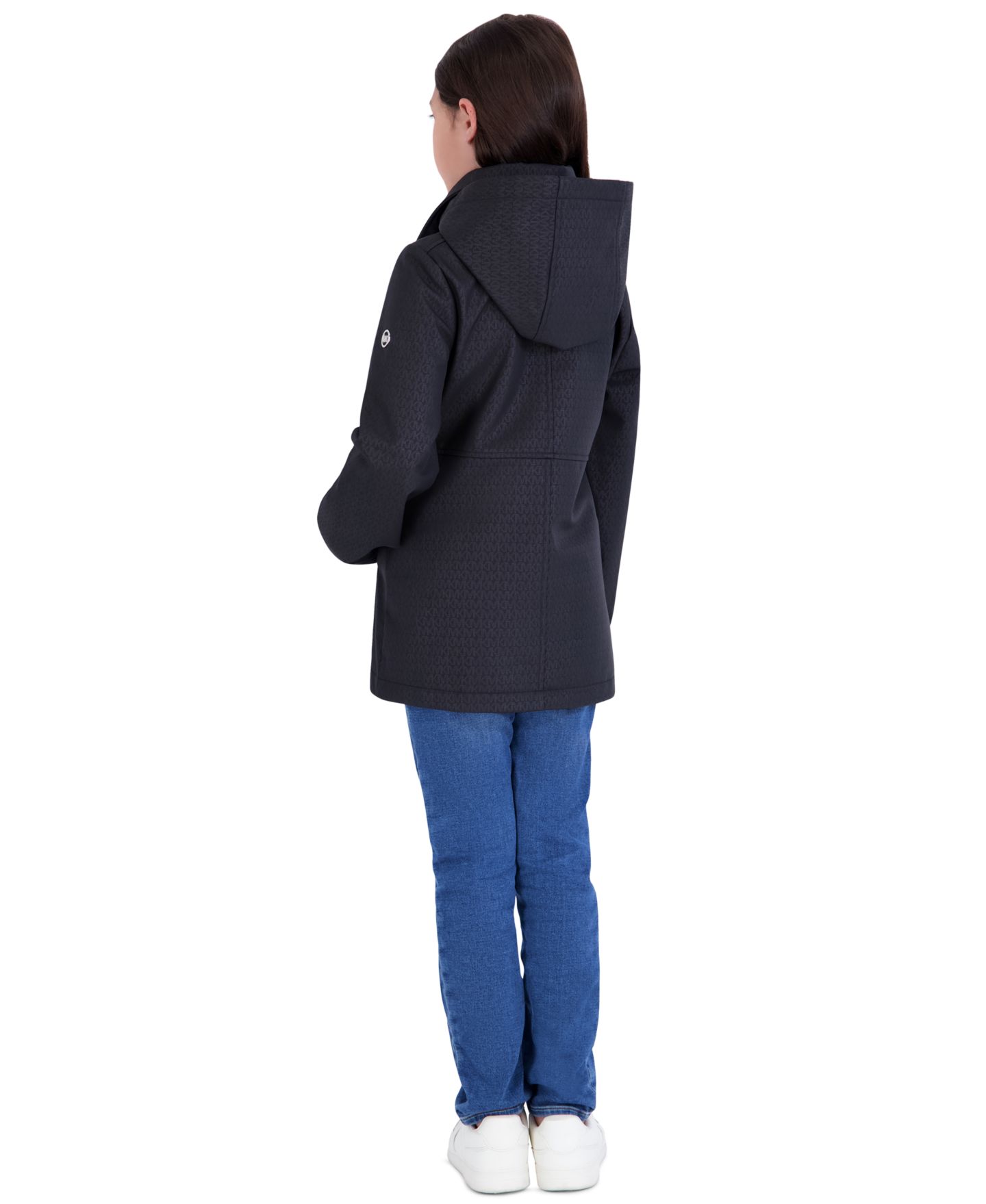 Куртка Michael Kors Asymetric Zip Softshell Stadium Length Jacket для девочек-малышей, цвет: Чёрный — фото 5
