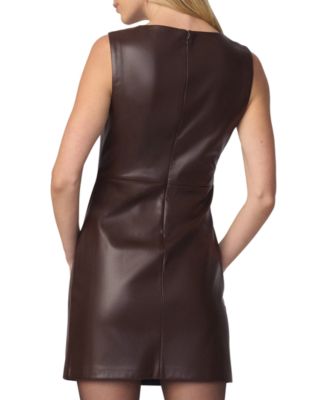 macys leather dress Women's Going Out Dresses Black leather shirt dress