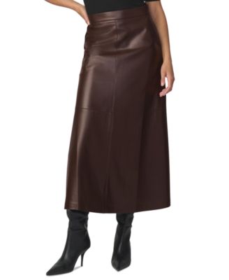 Women's Tavi High-Waisted Faux-Leather Midi Skirt
