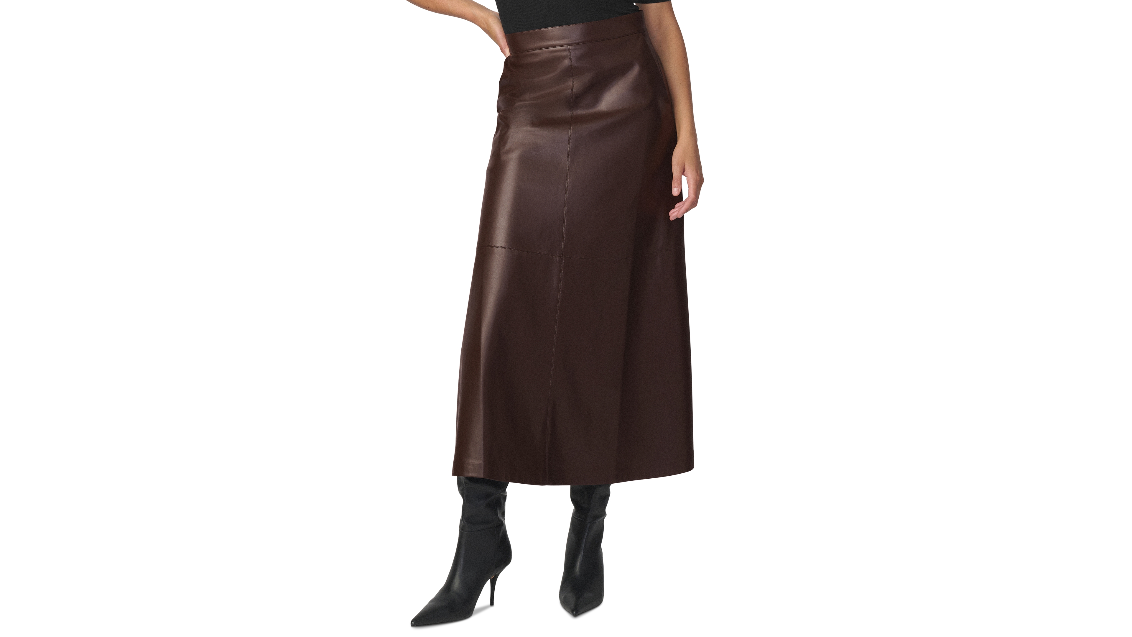 Joe's Jeans Women's Tavi High-Waisted Faux-Leather Midi Skirt