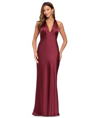 Women's Francesca Halter Ruched Satin Long Dress