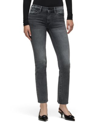 Women's Nico Mid-Rise Straight-Leg Cropped Denim Jeans