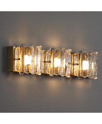 Vanity Light Fixture with Crystal Glass Shades, Finish, 3-Step CCT Selectable (3000K/4000K/5000K), E26 Base, Corded Electric