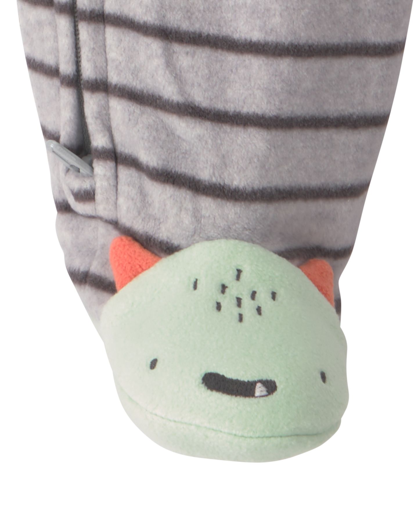 Детский флисовый комбинезон для сна Carter's Monster Striped на двусторонней молнии, цвет: Серый — фото 4
