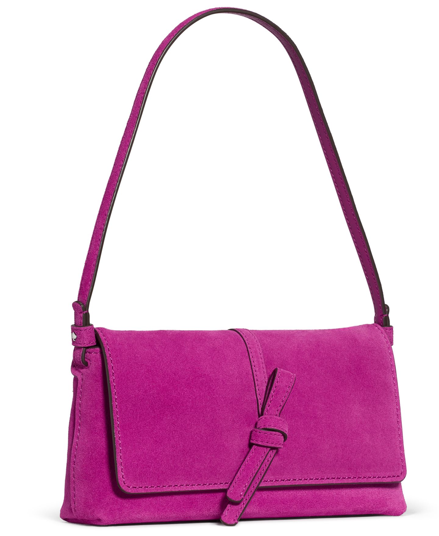 Женская сумка kate spade new york Loop Suede Small Shoulder, цвет: Свекольный — фото 4