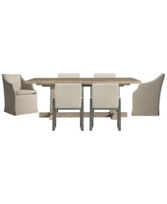 Tribeca 7-Piece Rectangle Dining Set (Table, 2 Upholstered Arm Chairs & 4 Arm Chairs)