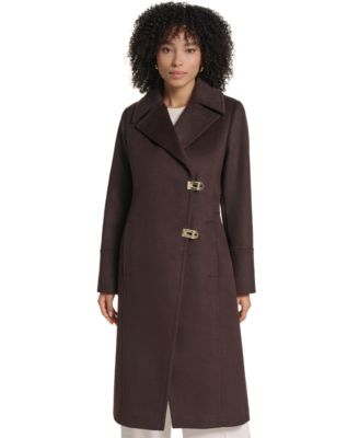 Women's Long Wool-Blend Toggle Coat