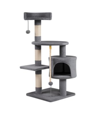 36 Inch Kitten Cat Tower with a Round 15.5 Inch Lounging Platform