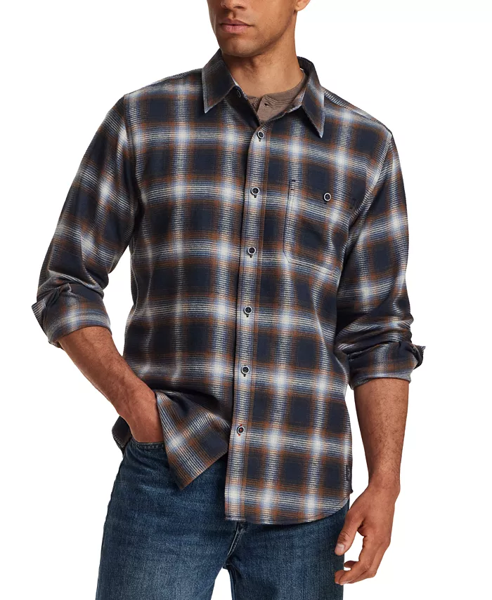 Men's Waffle Flannel Plaid Shirt - thumbnail 6