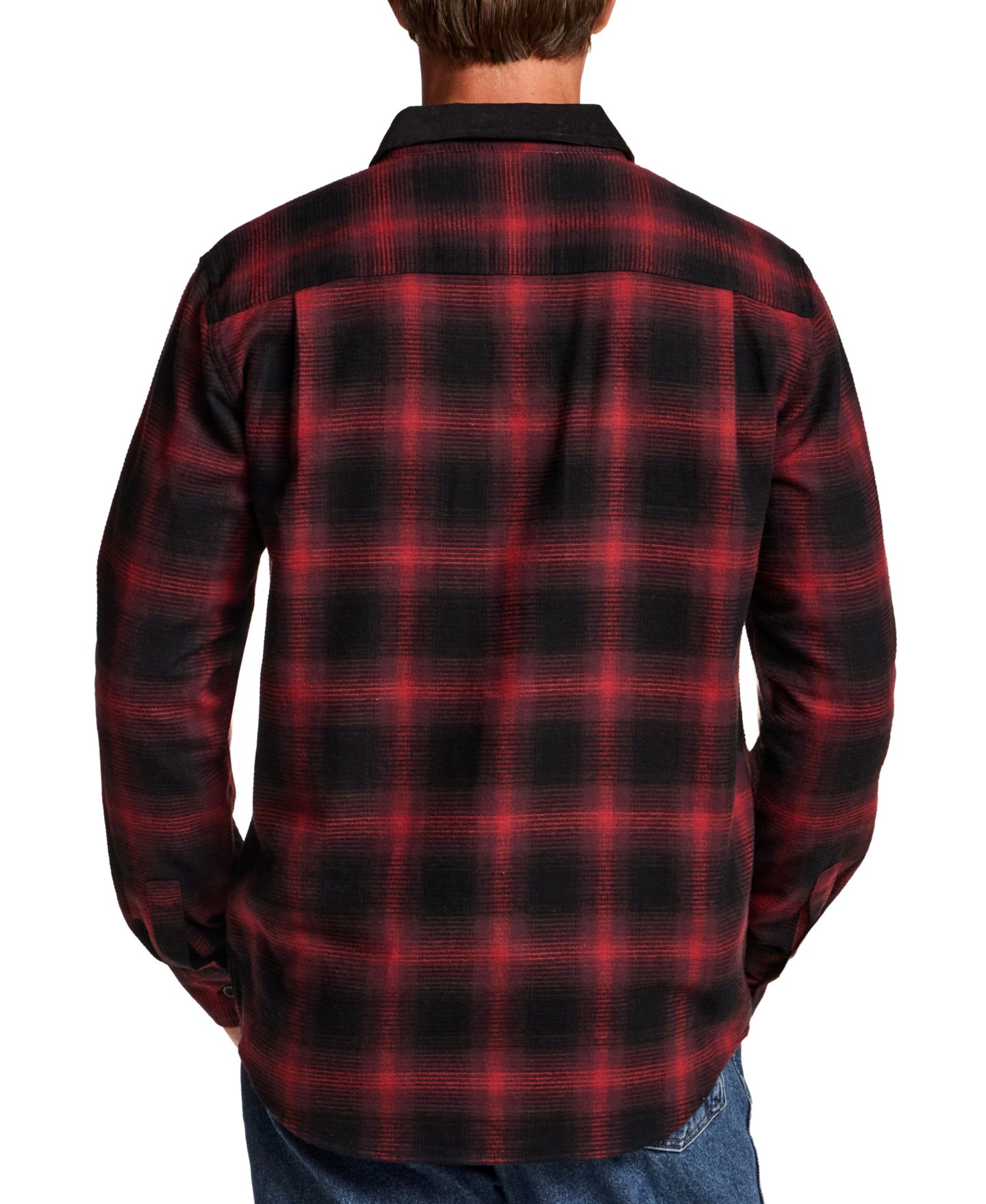 Мужская рубашка Weatherproof Vintage Waffle Flannel Corduroy Collar, цвет: Syrah — фото 5