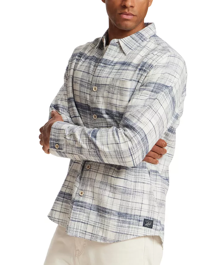 Men's Slub Flannel Plaid Shirt - thumbnail 3