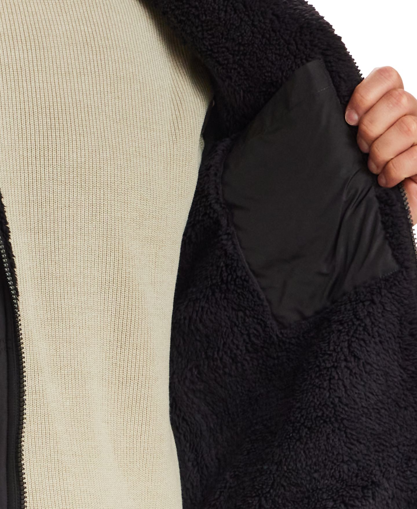 Мужской жилет Weatherproof Vintage Sherpa Hooded Full-Zip Vest, цвет: Чёрный — фото 5