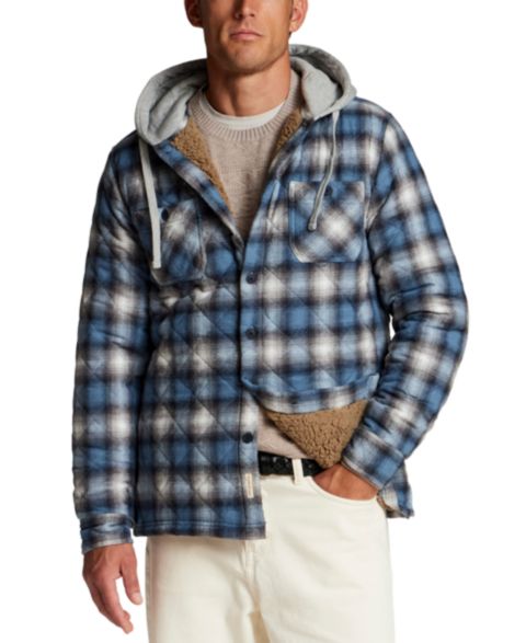 Мужская куртка Weatherproof Vintage Quilted Sherpa Shirt Jacket, цвет: Синий