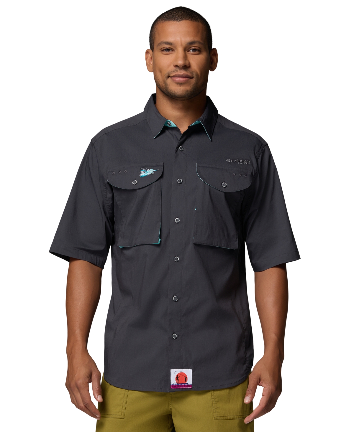 Columbia Men's PFG Bonefish Flats Short Sleeve Shirt - M - Grey