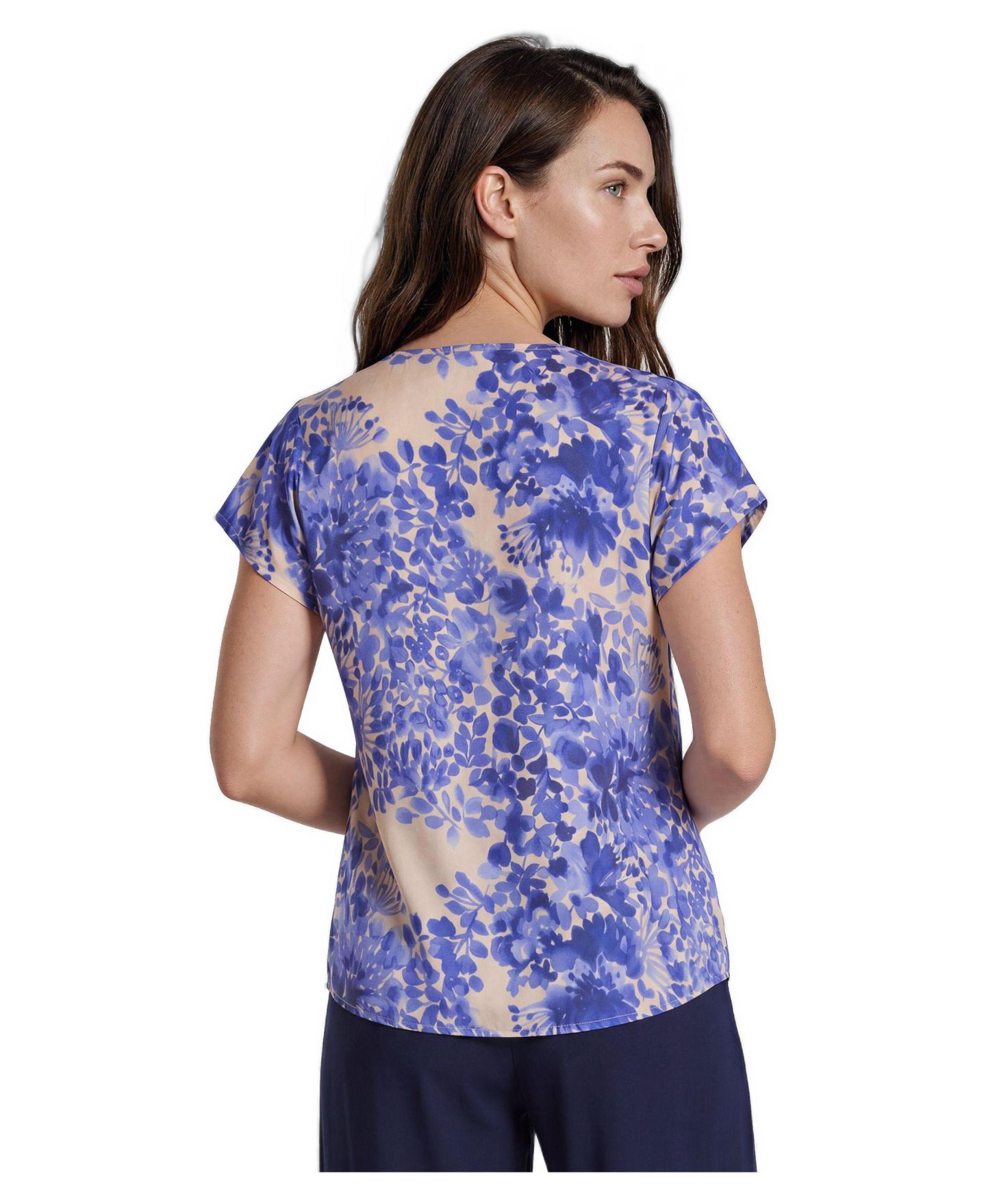 Женская блузка Masai Copenhagen Mala Floral Short-Sleeve Pull-On, цвет: Синий — фото 3