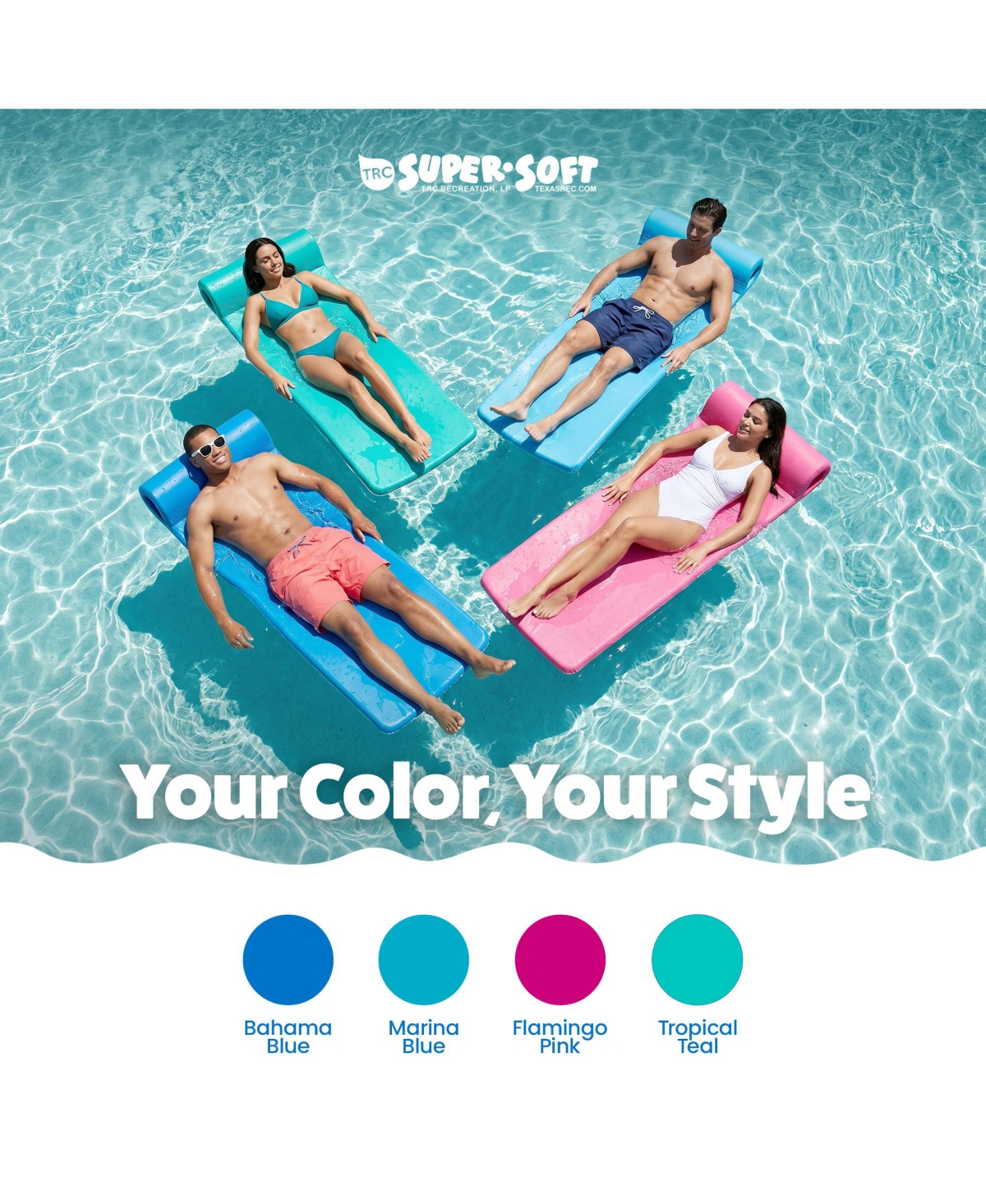 Trc Recreation Ultra Sunsation 2.5 Inch Thick Foam Pool Float Mat