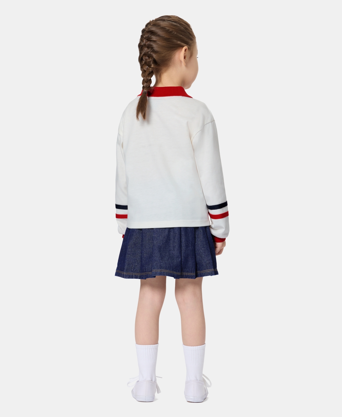 Tommy Hilfiger Girls' 2T-6X Ribbed Collared Top and Skort, 2-Piece Set