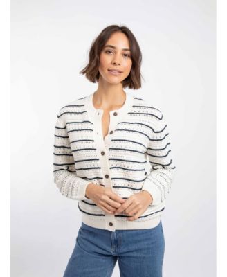 Women's Romilly Pointelle-Knit Striped Cardigan
