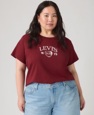 Trendy Plus Size Perfect Logo Cotton T-Shirt