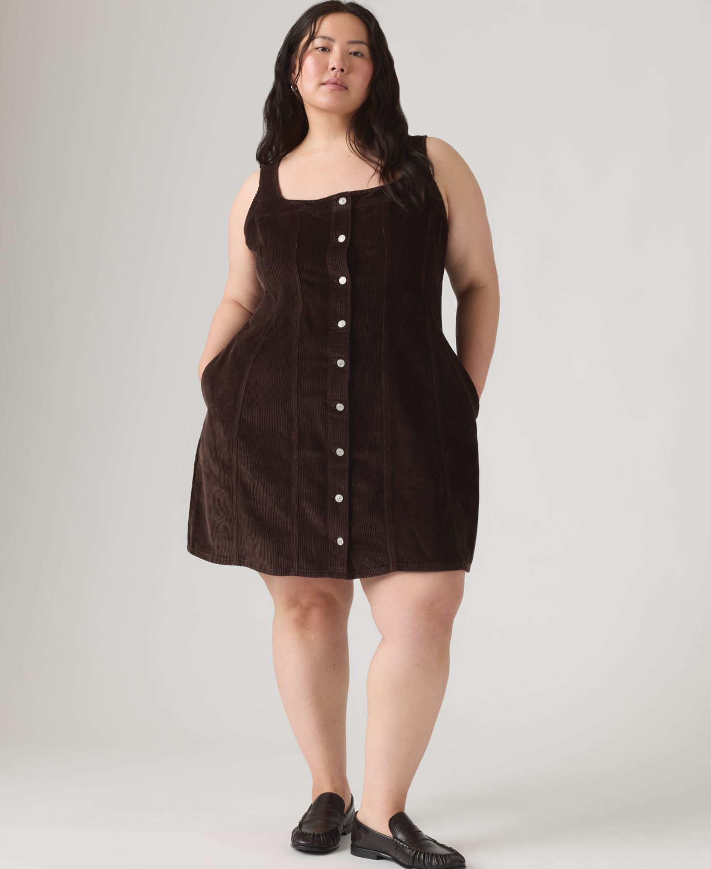 Женское платье Levi's Plus Size Audra Square Neck Mini Tank Dress, цвет: Java — фото 2